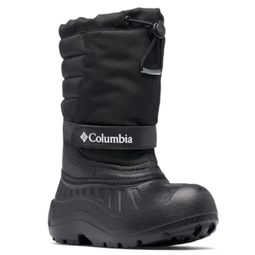 NWT  Columbia Youth Powderbug Snowlite Waterproof Snow Boot, Black/White